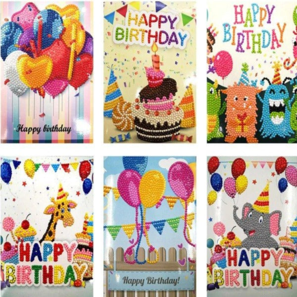 Happy Birthday Cards 6 pcs