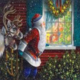 Santa Behind The Window 5D Diamond Painting Kit