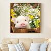 Summer Flower Piglet 5D Diamond Painting Kit