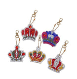 Crown Key Chains 5 pcs 5D Diamond Painting Kit