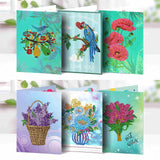 Flower Greeting Cards 6 pcs 5D Diamond Painting Kit