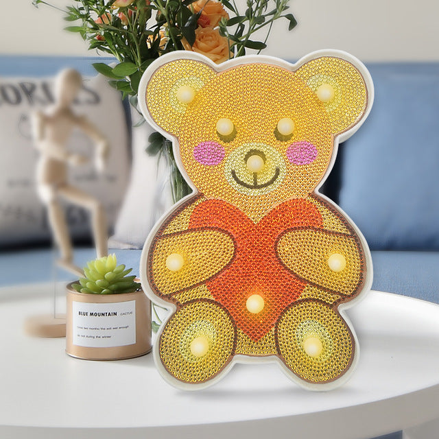 Teddybear LED Lights 5D Diamond Painting Kit