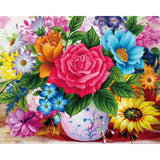 Colorful Flower Vase 5D Diamond Painting Kit