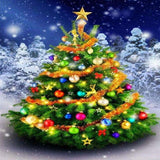 Colorful Christmas Tree 5D Diamond Painting Kit