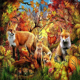 Autumn Foxes 5D Diamond Painting Kit