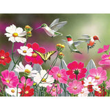 Flowerbed Hummingbirds 5D Diamond Painting Kit