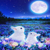 Moonlight Meadow Bunnies 5D Diamond Painting Kit