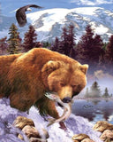 Grizzly Bear's Catch 5D Diamond Painting Kit