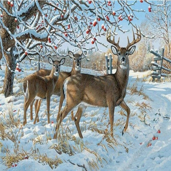 Winter Deers 5D Diamond Painting Kit