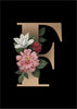 Flower Letter in Black