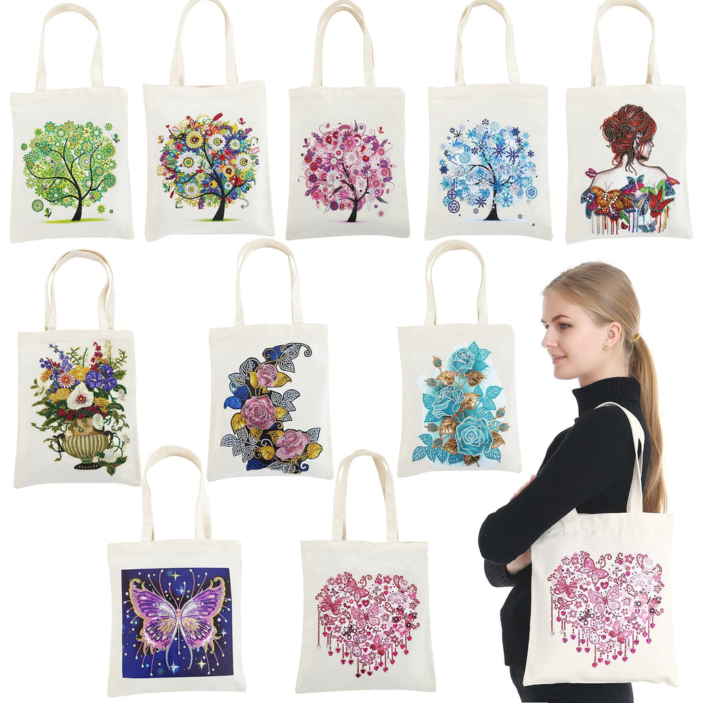Wildflower Crescent Moon Tote Bag -   Printed tote bags, Handpainted tote  bags, Halloween tote bag