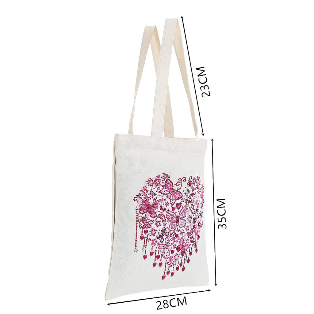 DIY 5D Diamond Painting Handbag Kits Owl Eco-Friendly Shopping Storage Tote  Bags with Handle Special Shaped Crystal Gems Art Foldable Cotton Canvas