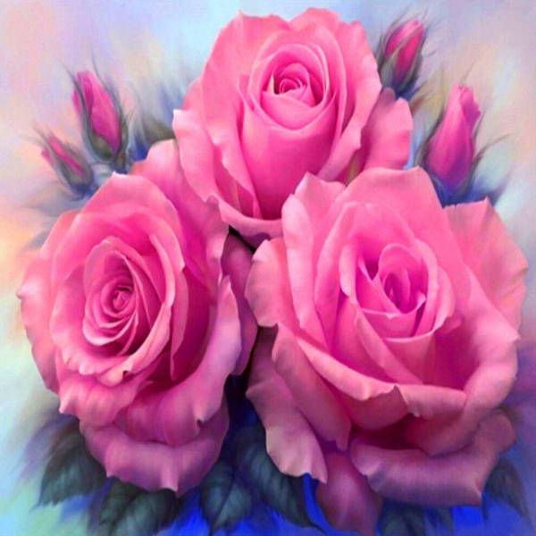 Pink Roses 5D Diamond Painting Kit
