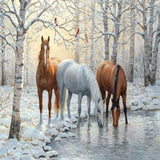 Winter Horses 5D Diamond Painting Kit