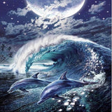 Dolphin Waves 5D Diamond Painting Kit