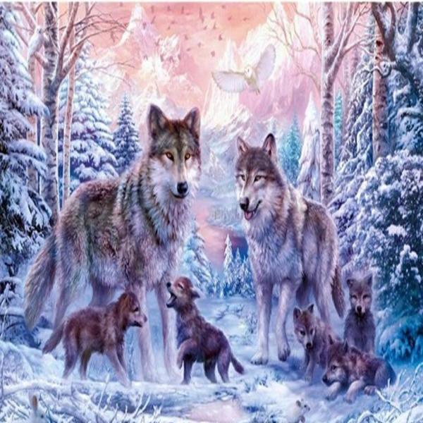 Wolf Family 5D Diamond Painting Kit
