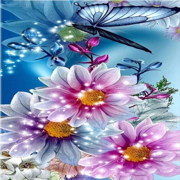 Swirly Flowers 5D Diamond Painting Kit