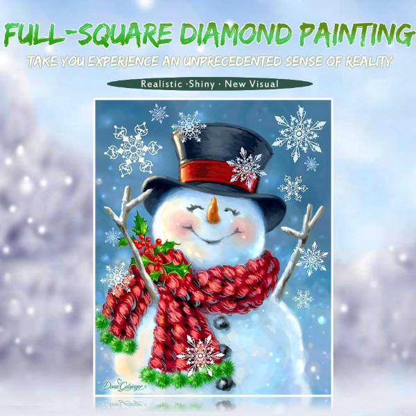 Snowman Enjoying Christmas 5D Diamond Painting Kit