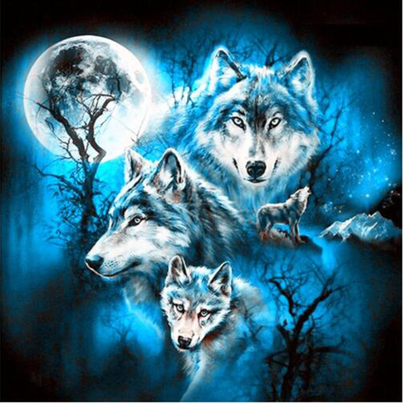Wolf Night 5D Diamond Painting Kit