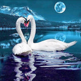 Moonlight Swans 5D Diamond Painting Kit