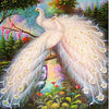 Shiny White Peacocks 5D Diamond Painting Kit