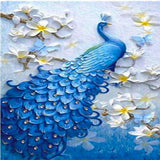 Blue Peacock with Normal Diamonds 5D Diamond Painting Kit