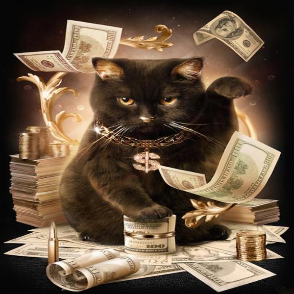 Cat With Cash 5D Diamond Painting Kit