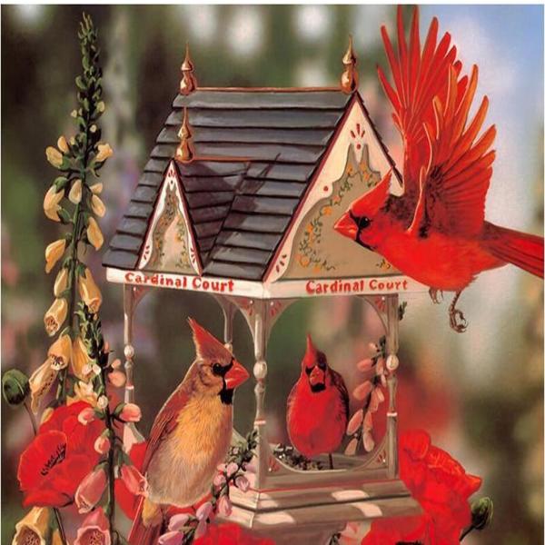 Cardinal's Bird House 5D Diamond Painting Kit