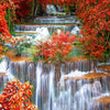 Red Forest Waterfall 5D Diamond Painting Kit